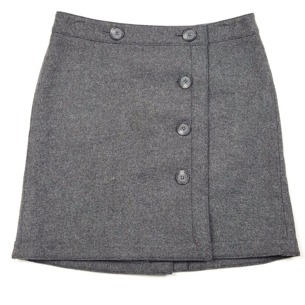 Ann Taylor Size 2 Gray Wool Blend Lined Mini Skirt